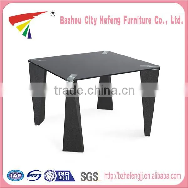 Concept legs with black tempered glass coffee table