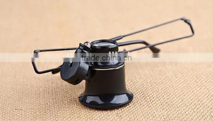 High quality Optical lens 2 LED Eye glasses material jewelry loupes and magnifiers