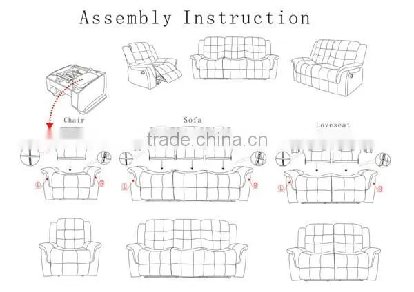 New Style air leather recliner sofa furniture living room sofa set HY-S8097A