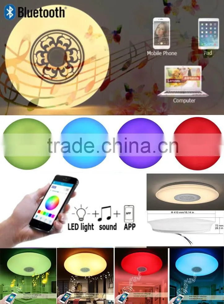 App Control Wireless Bluetooth 4.0 Smart LED Speaker Ceiling Light Wifi