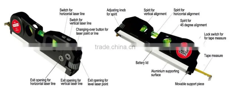 4 in 1 multi-function Laser level with tape measure