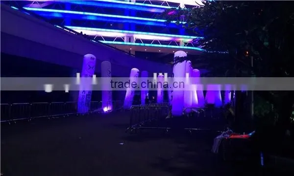 2016 Electric Run Guangzhou color-changing inflatable led decorative pillars, led lighting inflatable columns for sale
