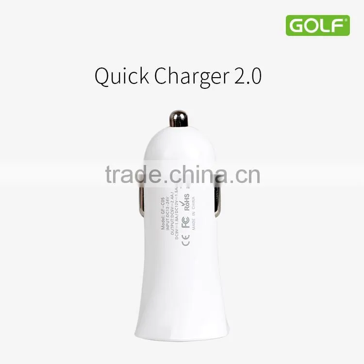 GOLF good quolity qc2.0 car charger hot new products for 2015 12v qc 2.0 car battery charger for mobile phone