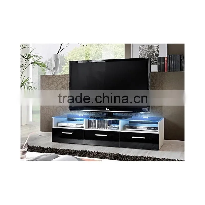 TV-2334 New Modern Glass Top TV stands with drawers