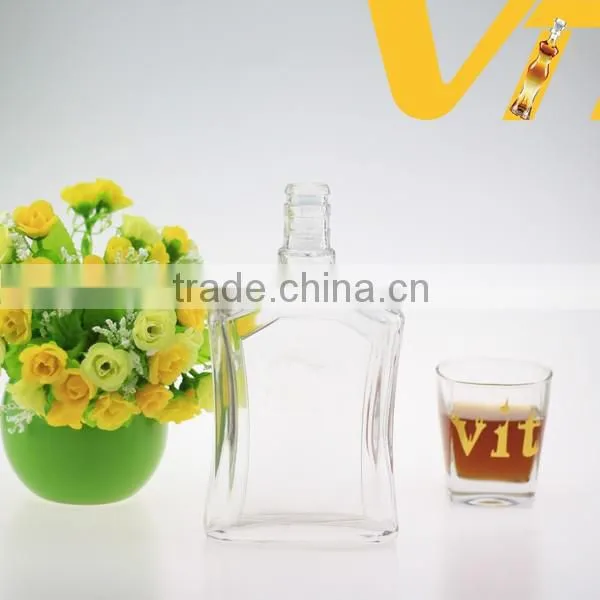 High quality champagne glass bottle sell better glass bottle wide body glass bottle
