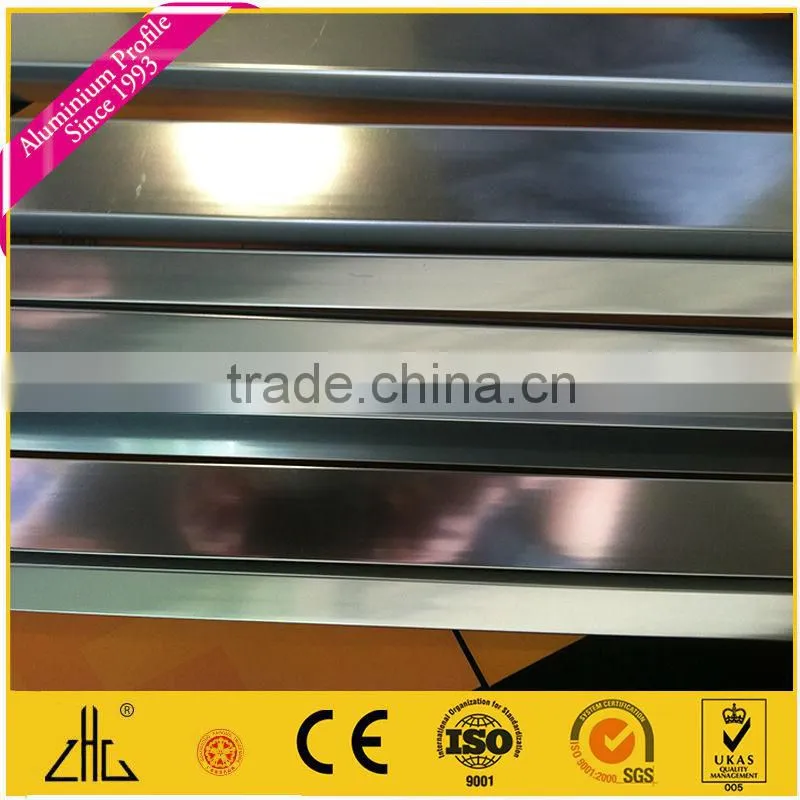 20um anodized polished chanical polishing oxidation process.chemical polishing.aluminum profile for shower factory