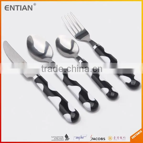 Spanish dinnerware white handle cutlery acrylic handle flatware set