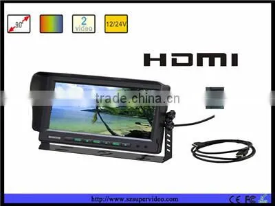 7" LCD 4CH Video Quad Split Monitor Car Rear view Kit
