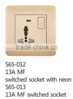 1 gang switch universal standard gloden socket