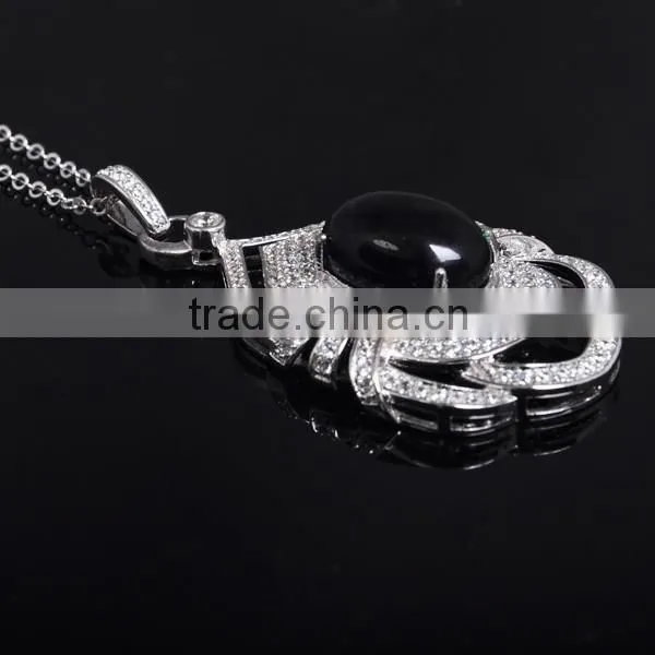Alibaba Website Custom Big Stone Pendant Design Diamond Jewelry Necklace