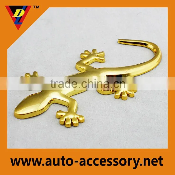 Gecco animal car badge custom gold plate logo