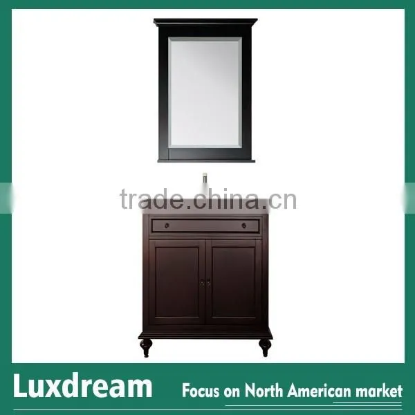 48" classic solid wood bathroom vanity with quartz top