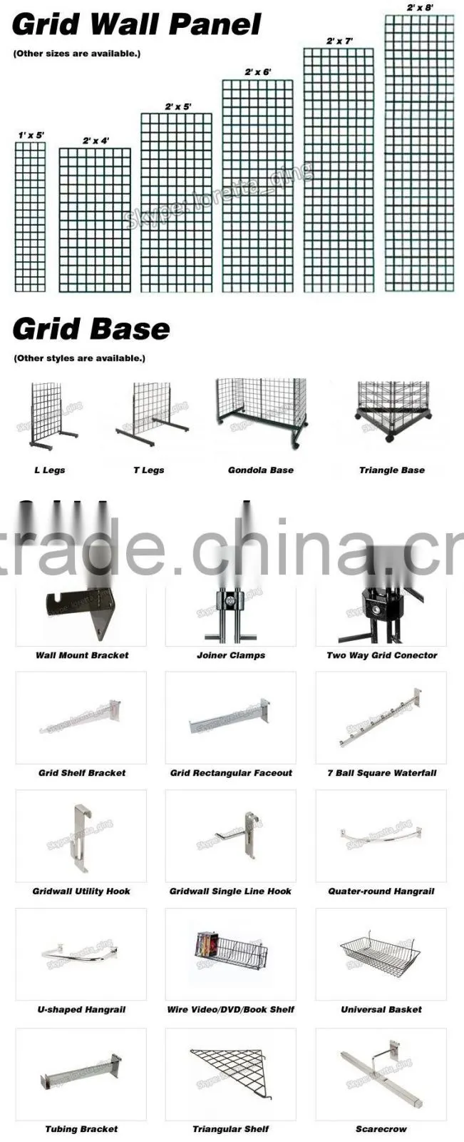 USA Metal Wire Slatwall Panel Gridwall for your Retail Display Store Fixtures