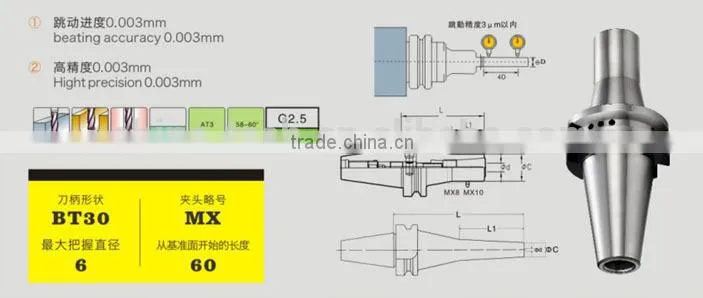 BT-MX COLLET CHUCK TOOL HOLDERS CHINA MANUFACTURER