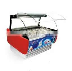 high quality 6/8/10/12 flavor Single-temperature Style ice cream showcase