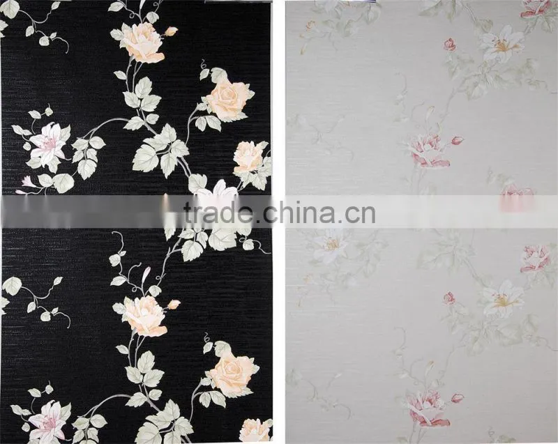 deep embossed pvc wallpaper /wall murals with decorative flowers