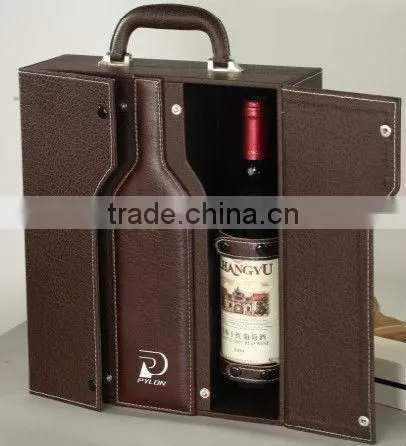 Portable high quality leather wine box