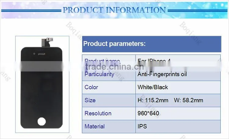 mobile phone lcd diplay for iphone4