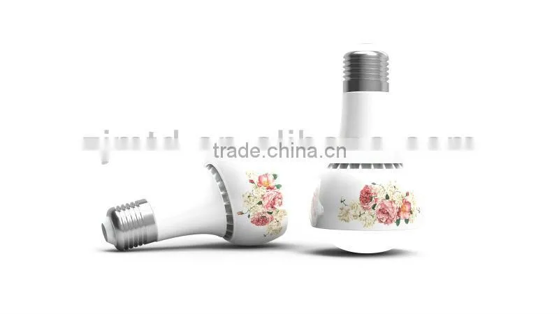 Artistic lighting LED ceramic lamp ,LED ceramic bulb,ceramic holder "rose pattern"