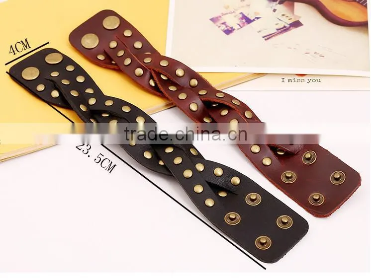 Newest unisex leather bracelets for men and women