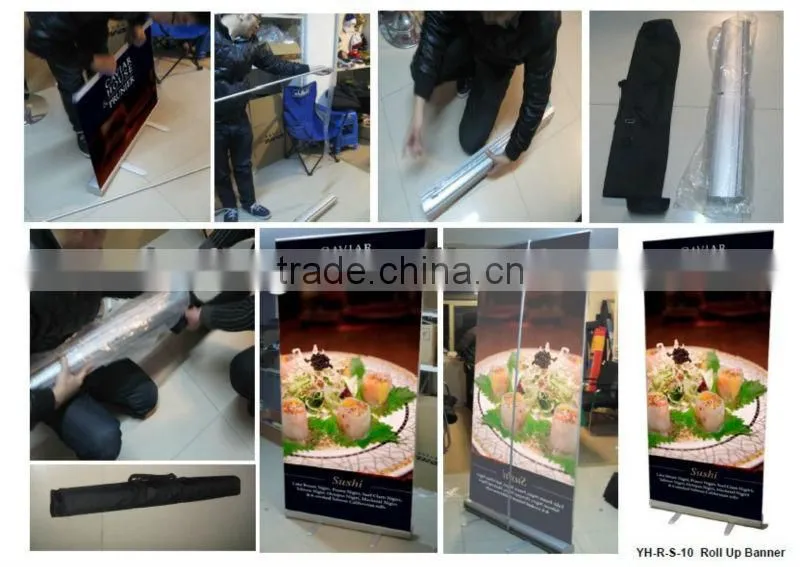 Advertising easy retractable roll up banner stand