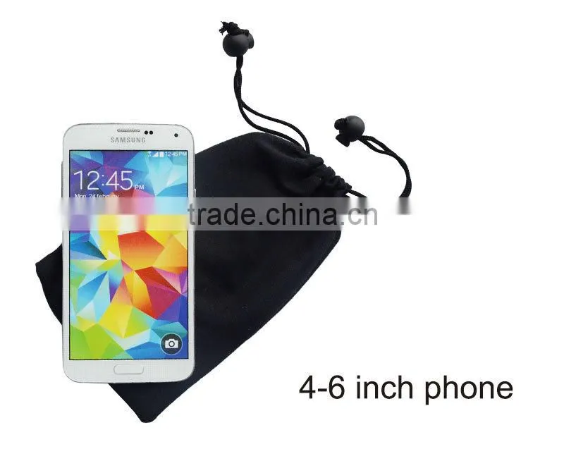 Microfiber drawstring lens pouch for jewelry pouch
