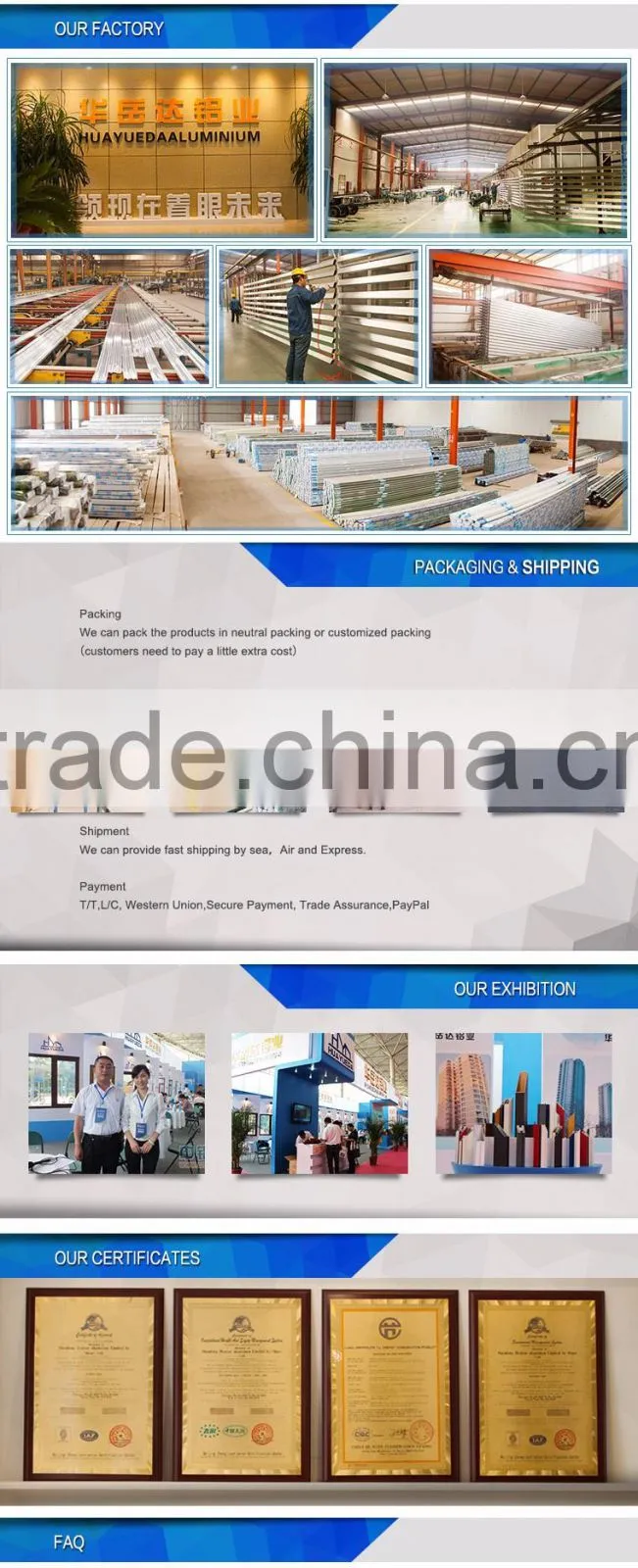 supplier of aluminum handrail profile