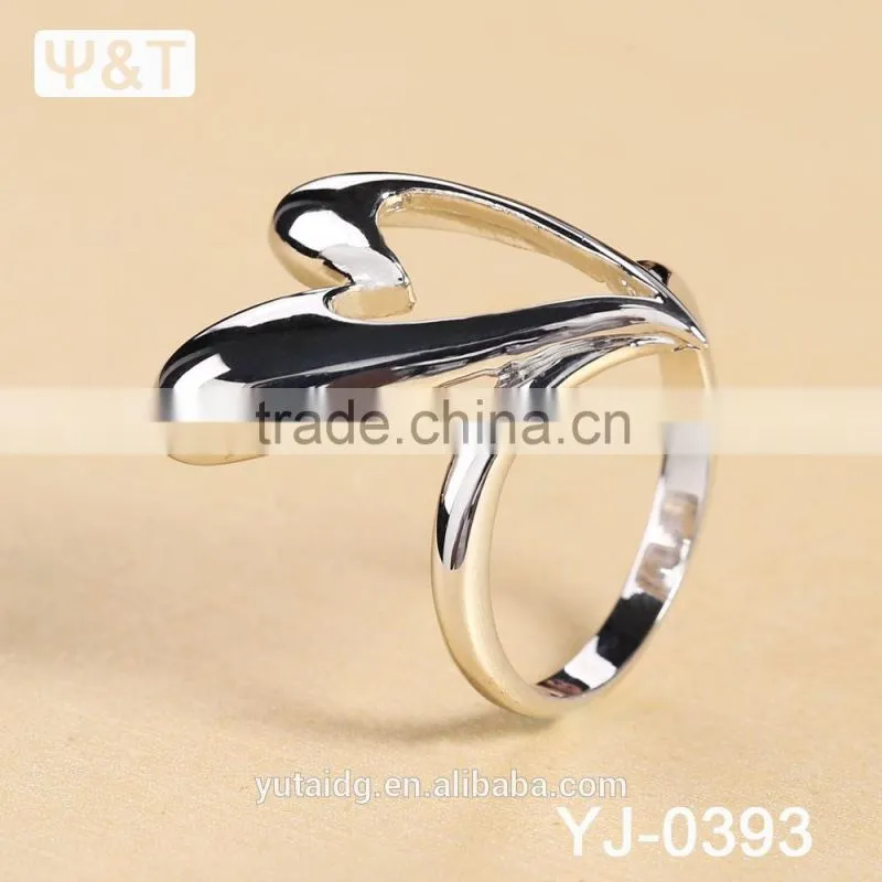 Jingli Jewelry Special Design Heart Shaped Silver Ring (YJ-393)