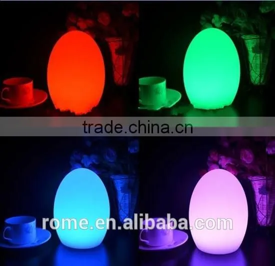 hotel used novelty lamp changed colors egg shaped led light/2016 top selling eco-friend table lamp