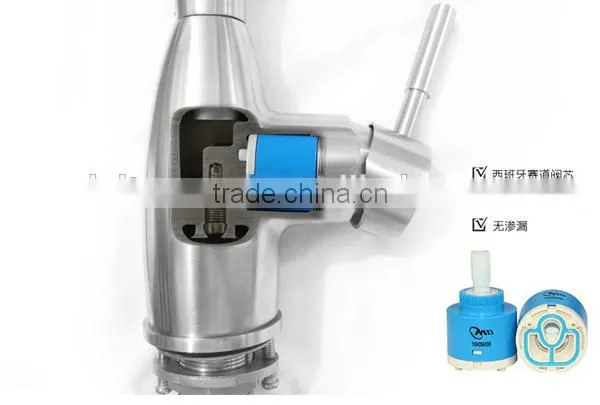 2014 New Design Brass Chrome pull out Kitchen Faucet,Multifunction wall mounted kitchen mixer taps