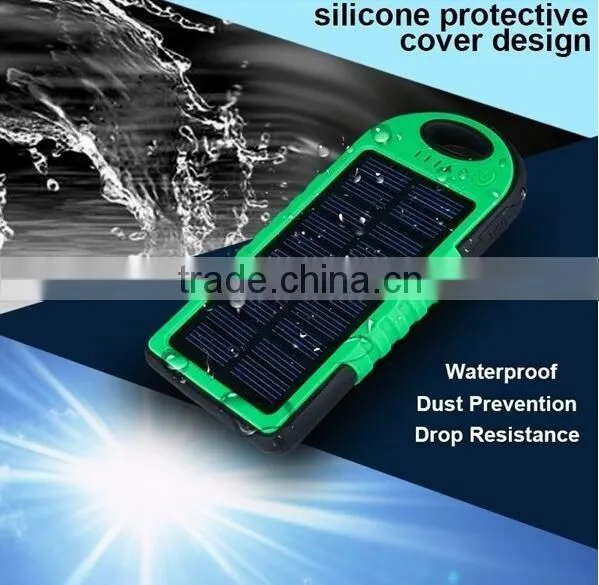 China hot sell product waterproof mobile phone solar power bank charger 8000mah