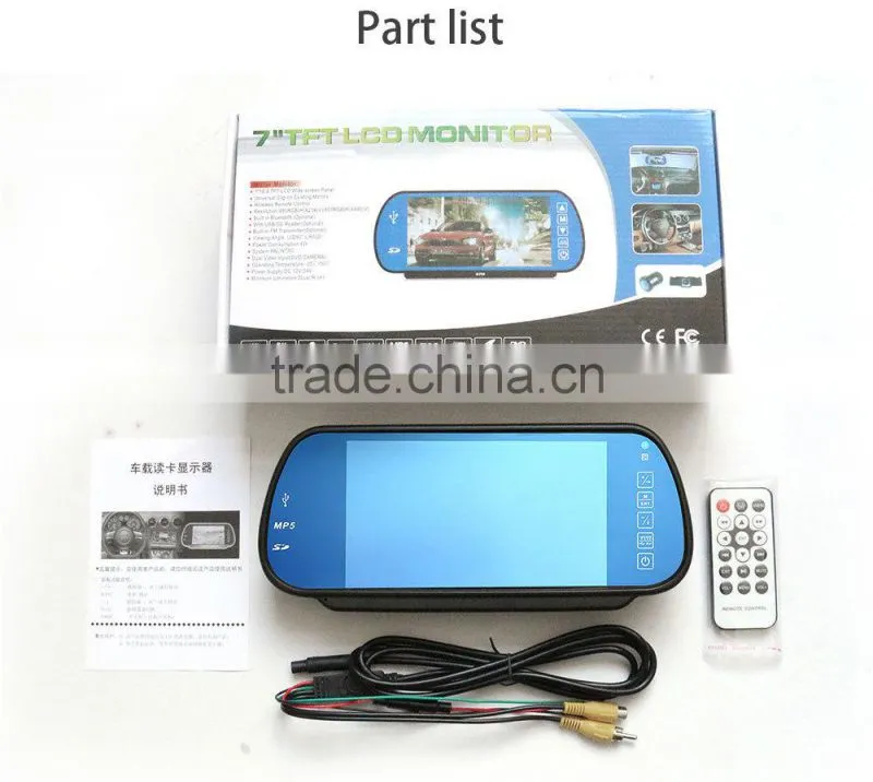 car rearview mirror monitor with and 7inch lcd display