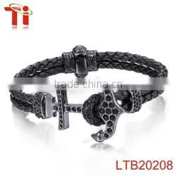 fashion genuine stingray leather bracelet 2 cord mens dragon stainless steel silver custom jewelry allibaba com wholesale bangle