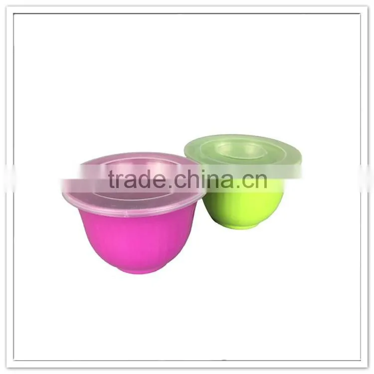 Market new arrival candy color durable plastic bowl with lid