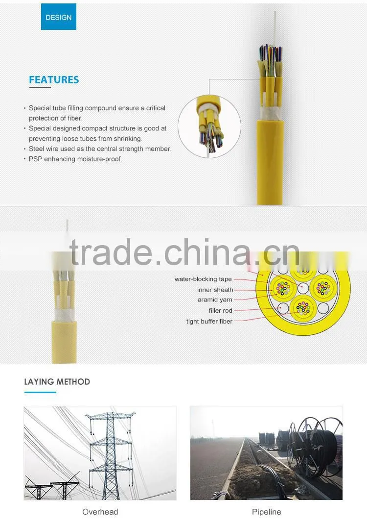 1 core fiber optic cable GJPFJV for telecommunication
