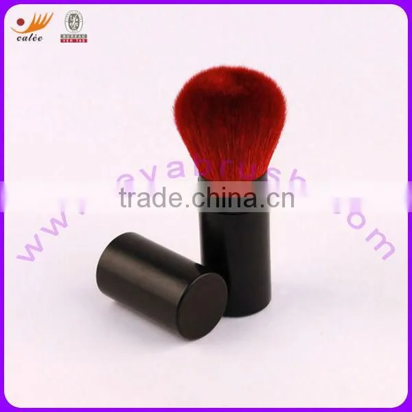 Retractable Synthetic Hair Makeup Brush With Red Color