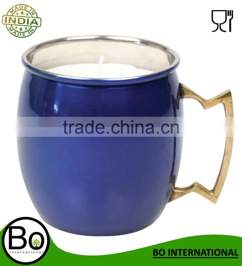 Stainless Steel Blue Moscow Mule Scent Candle