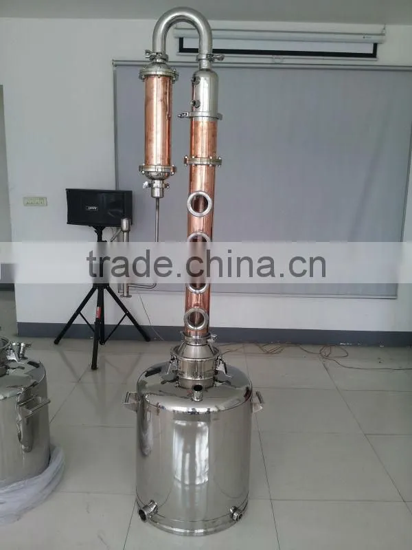 red copper column in distillation equipment for vodka