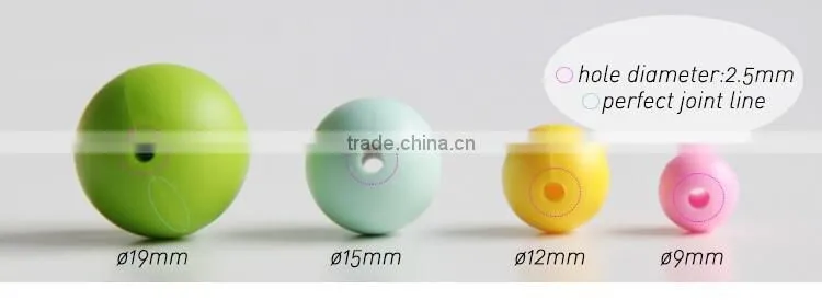 Food grade silicone beads baby teething necklace for toddler