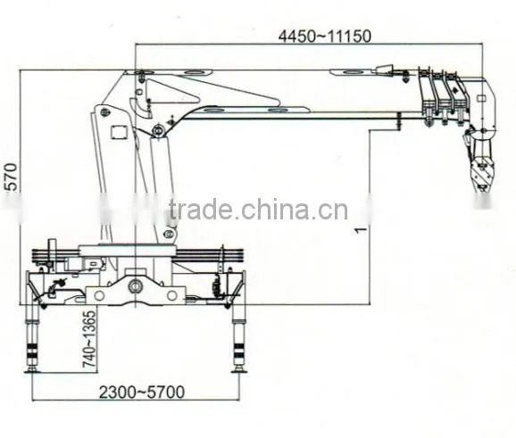 Dongfeng 8 tons telescopic boom truck mounted crane