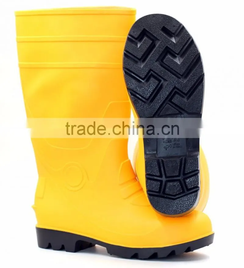 CE Certified Black PVC Safety Gumboots for Men S5