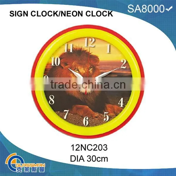 12'neon light wall clock