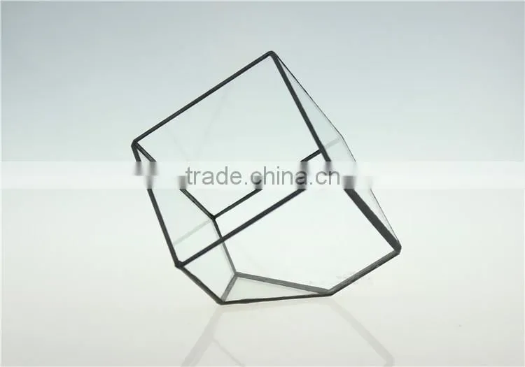 DIY decor accessories bevel square glass greenhouse indoor plant glass terrarium