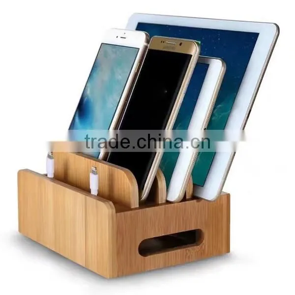 Personalized Desktop Mobile Phone Charging Bracket, Creative Wooden Storage Box