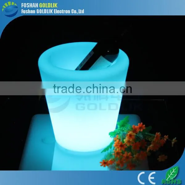 Custom led illuminated ice bucket with color changing GKP-017RT
