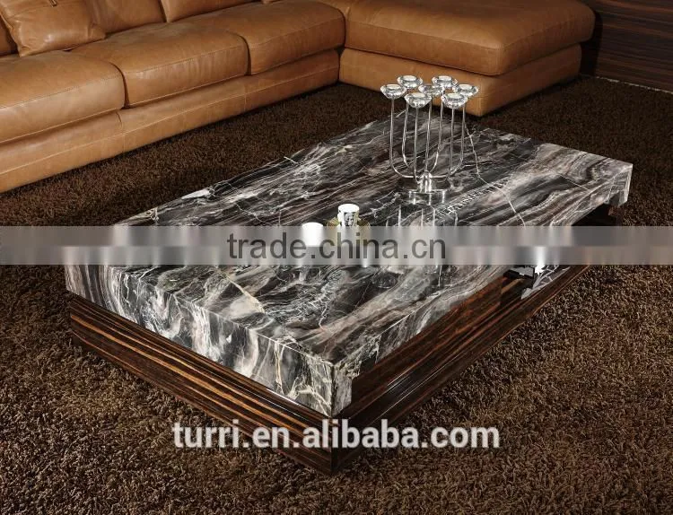 modern marble top wooden center table for living room furniture