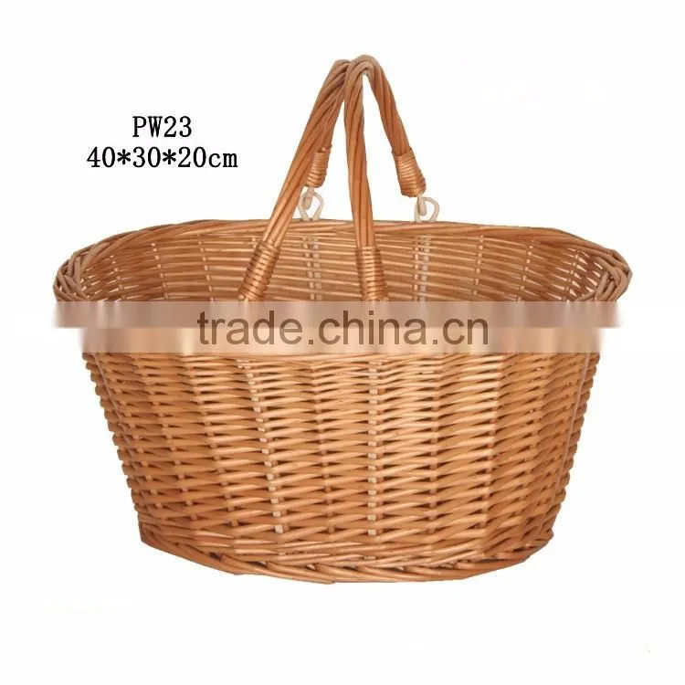 Wholesale price white baby hanging wicker basket for gift