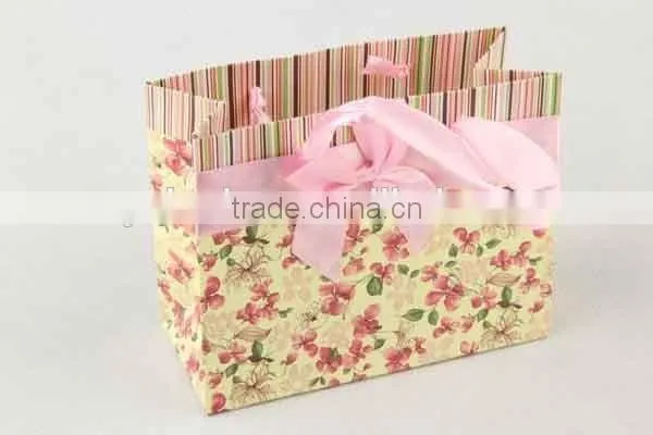 Flower Design Foldable Gift Bag With Bowknot/ Shopping Bag