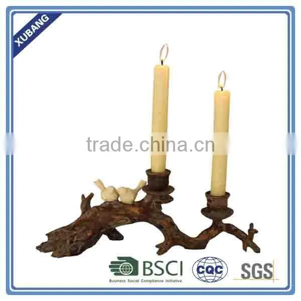 poly resin wholesale high quality Twin bird candle holder