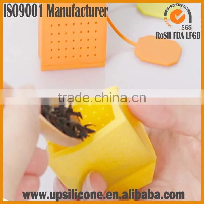 hot ! printed logo food grade flexible newest silicone tea infuser